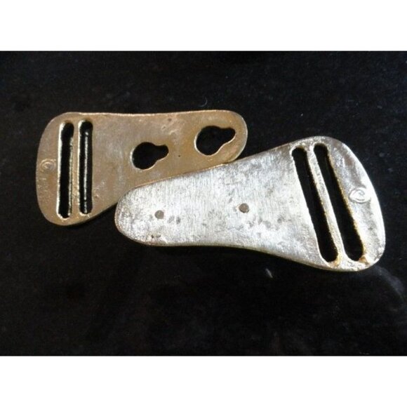 1970 Belt Buckle Silver Tone Two Piece Interlocking Pieces Handmade "M" Artist - Picture 6 of 9